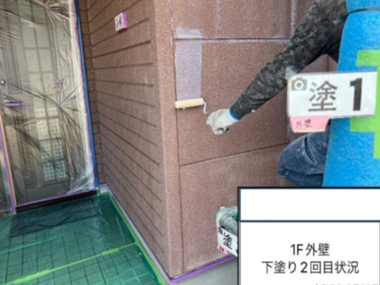 K様邸1F外壁　下塗り2回目