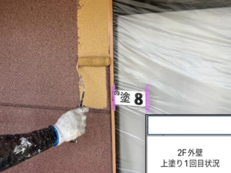 K様邸2F外壁　上塗り1回目