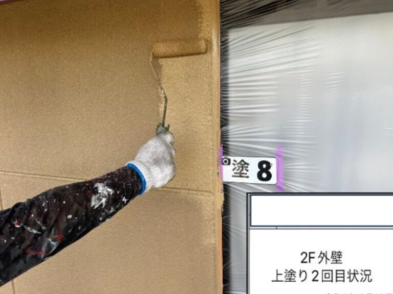 K様邸2F外壁　上塗り2回目