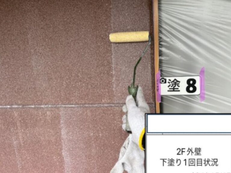 K様邸2F外壁　下塗り1回目