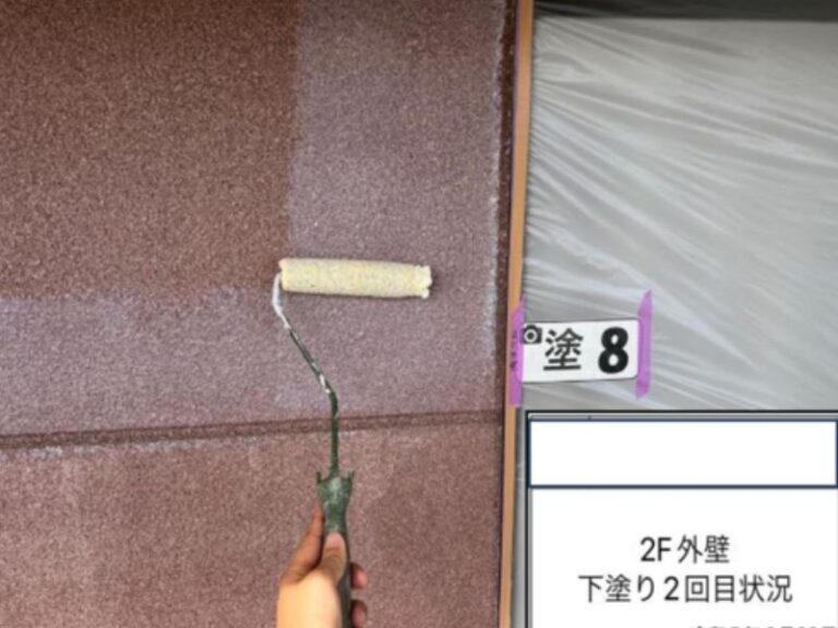 K様邸2F外壁　下塗り2回目
