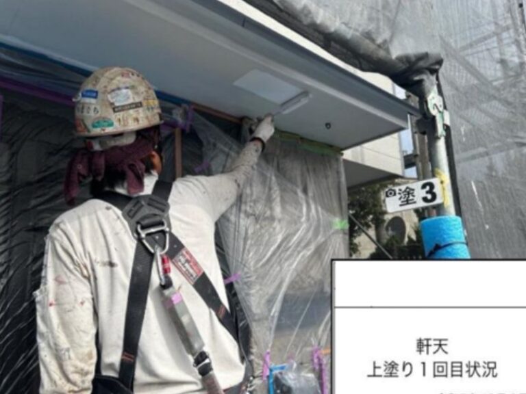 KW様軒天　上塗り1回目