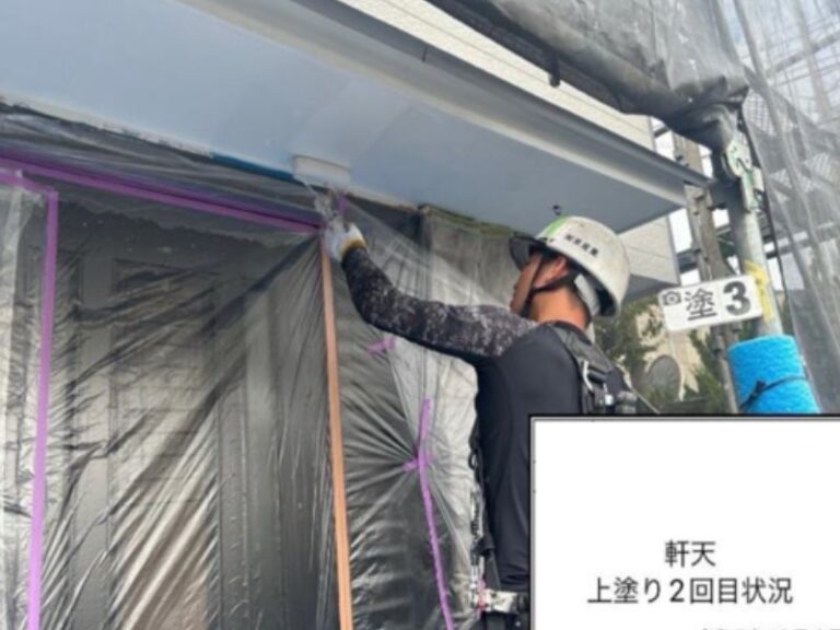 KW様軒天　上塗り2回目