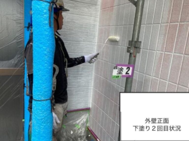 KT様外壁　正面下塗り2回目