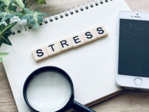 stressの文字と虫眼鏡